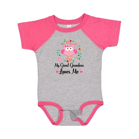 Inktastic My Great Grandma Loves Me Owl Girls Baby Bodysuit