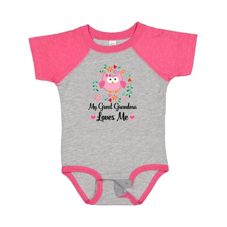 

Inktastic My Great Grandma Loves Me Owl Gift Baby Girl Bodysuit