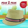 thumbnail image 4 of PEAK 2 PEAK Unisex Kids Straw Trilby Fedora Cap Felt Fedora Hat Short Brim Sunhat - Red Band - Size 4-7 Years, 4 of 5