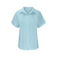 thumbnail image 4 of SDNall Fashion Woman Causal Button Solid Blouse Short Sleeve T-Shirt Summer Tops, 4 of 9