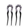 thumbnail image 2 of Xihbxyly Summer Savings U-Shape Crystal Rhinestone Double Prong Hair Pin Stick Hairpin Is Sweet 2pcs Holiday Deals, 2 of 2