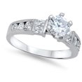 thumbnail image 4 of Women's Solitaire Clear CZ Wedding Ring .925 Sterling Silver Band White Jewelry Female Size 10, 4 of 4