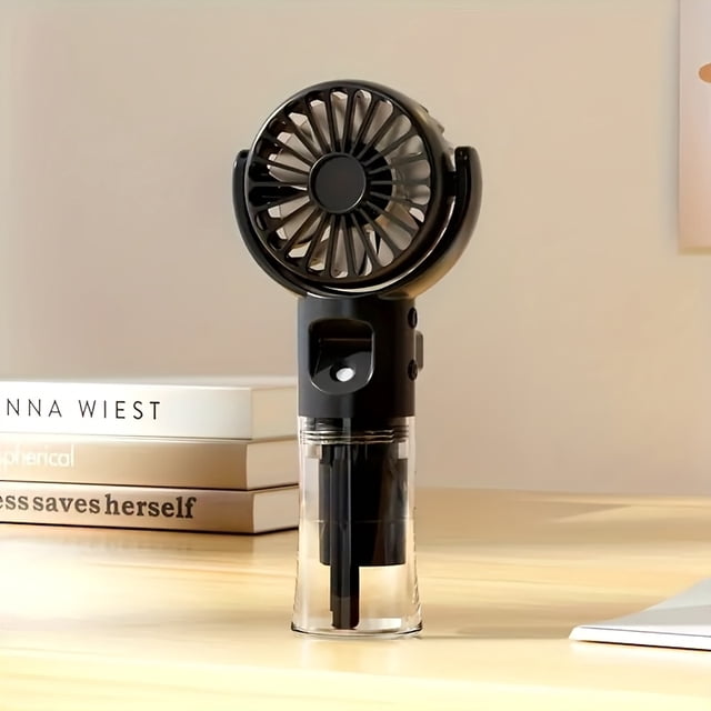 Bamboohart Outdoor Spray Fan Portable Handheld Spray Fan with Humidifier - 4-Speed Adjustment USB Charging Compact Design Suitable for Desk or Travel Small Fan Summer Cooling Accesso