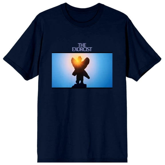 The Exorcist Statue of Pazuzu Men's Navy Blue Graphic Tee-3XL