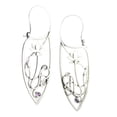 thumbnail image 4 of Aretes elegantes Hugo de flores antiguas colgantes para Mujeres y niñas púrpura, 4 of 10