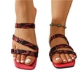 thumbnail image 3 of YOUYEDIAN Pantoufles pour Femmes d'Intérieur d'Été Chaussures d'Intérieur Tendance Sandales Décontractées Sandales de Plage (Rouge), 3 of 6