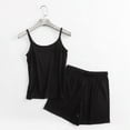 thumbnail image 2 of SMihono Womens Camisole Pajama Sets Spaghetti Straps Sleeveless Tank Top and Pj Shorts Soft Modal Sleepwear 2 Piece Nightwear Black L, 2 of 5
