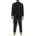 thumbnail image 5 of Kll Black Marble Sleepwear Mens Flannel Pajamas,Long Cotton Pj Set, 5 of 9