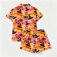 thumbnail image 5 of Halloween Pajamas Women,Fall Cute Pumpkin Ghost Print Pjs Short Sleeve Button Shirts and Shorts Pajamas Sets Orange XXL, 5 of 9