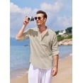 thumbnail image 2 of COOFANDY Men's Cotton Linen Shirts Long Sleeve Casual T-Shirts Hippie Summer Beach Tops, 2 of 6