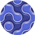 thumbnail image 1 of Ahgly Tapis d'Intérieur Lavable en Machine Carré Transitionnel Bleu Ciel, 3 Pieds Carré, 1 of 7