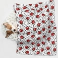 thumbnail image 6 of Yiaed Red Ladybugs On Black Dotted Print Dog Blankets-Cat Blanket Washable for Couch Protection,Puppy Blanket, Soft Plush Reversible Throw Furniture Protector-Medium, 6 of 8