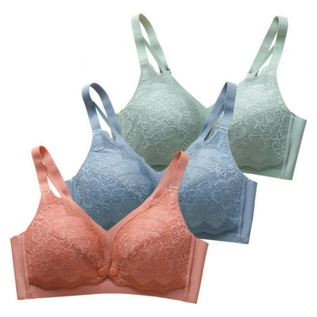 

3 Pack Wireless Lace Nursing Bra – Lightly Padded Supportive Breastfeeding