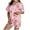 Pink-A, variant on SwiftWear Spooky & Sweet Halloween Pajama Set for Women - Short Sleeve Sleepwear & Lounge Set, Ghost Bat Pumpkin Print Top with Shorts Pink