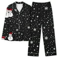 thumbnail image 6 of Tnhcen Women's Christmas Pajama Set 2-Piece Flannel Sleepwear Holiday Pajamas for Women Long Sleeve Button-Up Top Soft Festive Pajama Set Christmas Nightwear Sizes S-2XL, 6 of 7