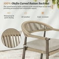 thumbnail image 4 of Dycanpo 24.8''H Outdoor Bar Stool Set of 2 with Removable Cushion, Boho Rattan for Patio,Pool, Brown, 4 of 11