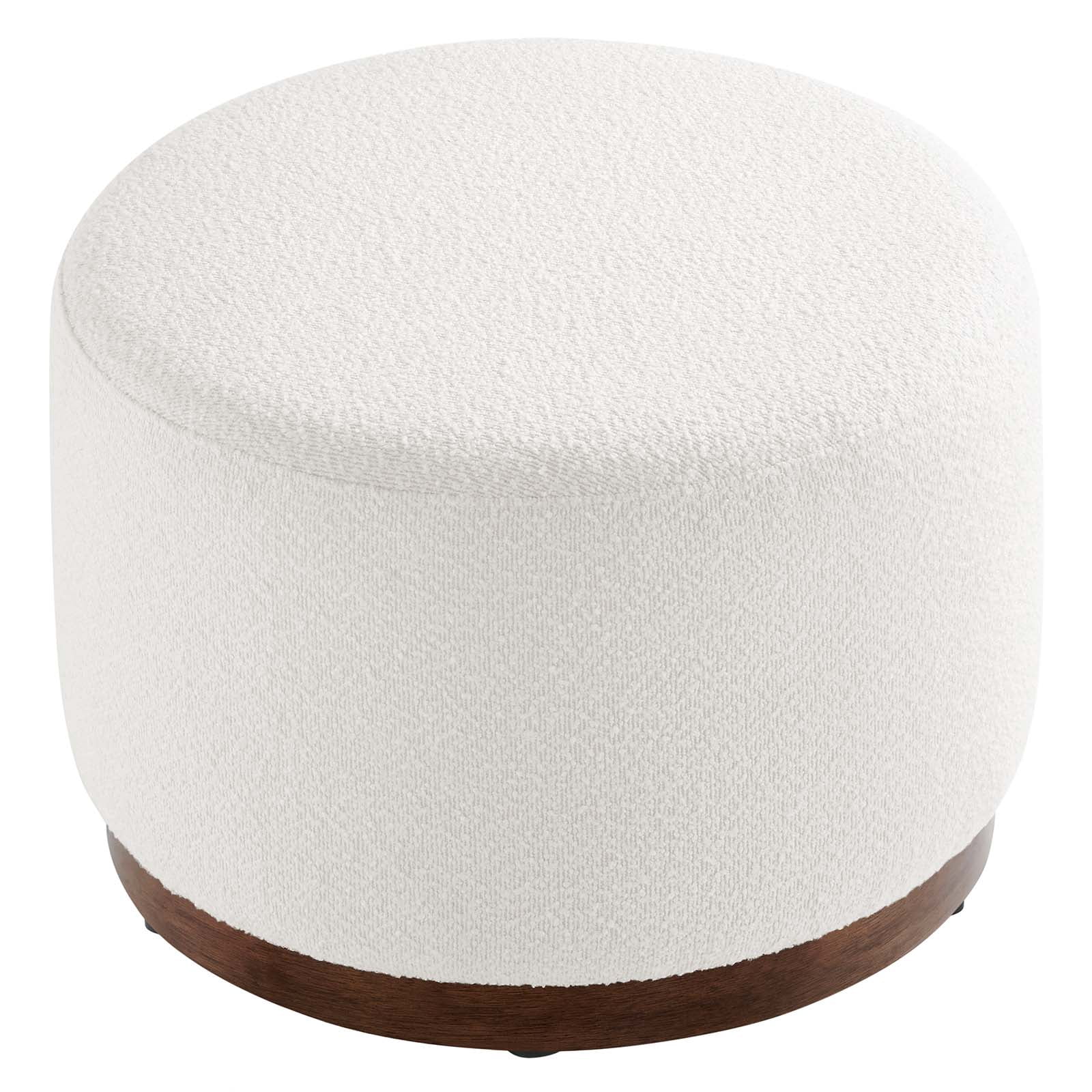 Modway Tilden Ottoman in Cloud White and Walnut