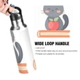 thumbnail image 4 of Gray Cat Sits on Books with Apples Sports Bottle with Straw Stainless Steel Water Jug Portable Thermal Cup Leak-proof 600ML, 4 of 9