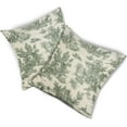 thumbnail image 3 of French Country Pillow Covers Set of 2 18x18 Inch Vintage Toile Green Cotton Linen Polyester Decorative Throw Pillow Case Cushion Cover for Bedroom Sofa Living Room Couch Chair Office, 3 of 6