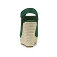 thumbnail image 2 of BLISSFUL STEP Women's Espadrilles Platform Heel Wedges Sandals Emerald Green 8, 2 of 7