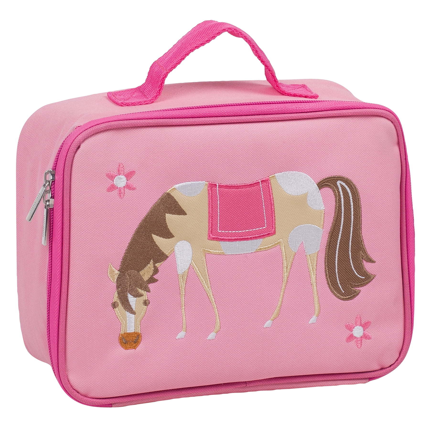 Olive Kids Horse Embroidered Pink Lunch Box for Boys and Girls