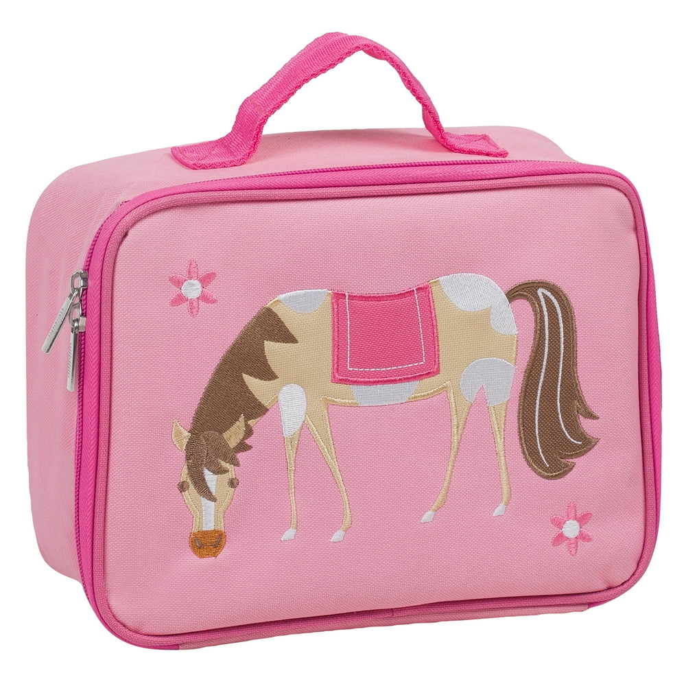 Olive Kids Horse Embroidered Pink Lunch Box For Boys And Girls