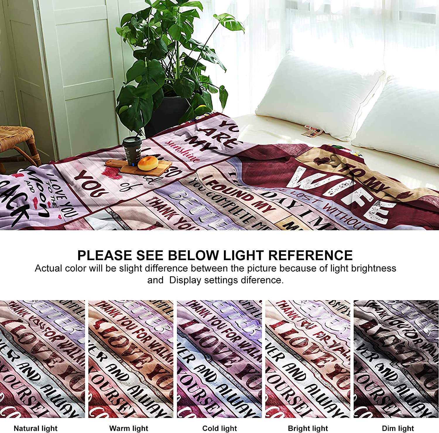 Blanket Gifts for Wife Romantic Anniversary Birthday Gifts for Wife Her I Love You Presents for Wife from Husband to My Wife Warm Gifts for Christmas Valentine's Mother's Day