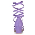 thumbnail image 3 of BLISSFUL STEP Women's Open Toe Lace Up Mid Chunky Heeled Sandals, 3 of 6