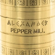 Alexander Home Greek Pepper Mill, 9 Inch Tall, Manual Grinder, Brass