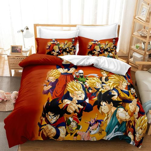 Dragon Ball Print Bedding Sets, Anime Comforter Cover Super Saiyan Goku ...