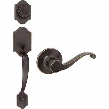 Design House 753806 Sussex 2-Way Entry Door Handle Set with Lever, Handle and Keyway, Oil Rubbed Bronze Finish