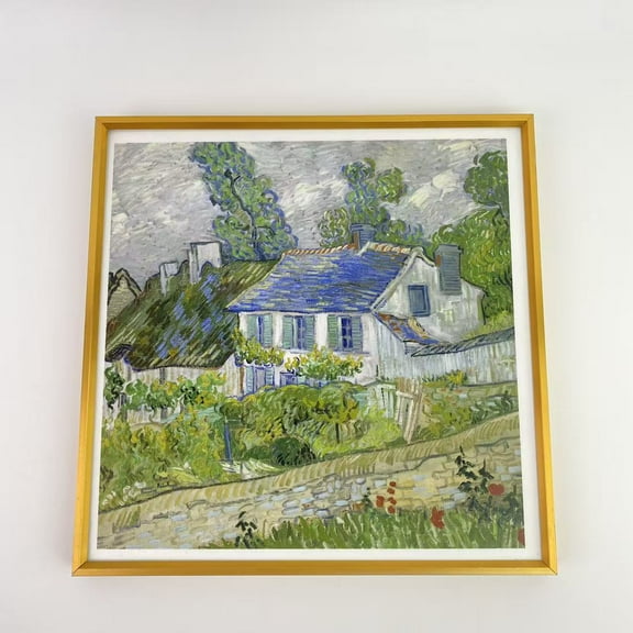 Cozyla Mate Graphic art prints,Green Wheat Fields, Auvers by Vincent Van Gogh. The World Classic Art Reproductions, Giclee Canvas Prints Wall Art for Home Decor,12x12x1.5 inches