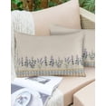 thumbnail image 6 of Pack of 2 Outdoor Pillow Covers, Lavender Flower Purple Floral Boho Beige Style Waterproof Square Throw Pillowcase Cushion Decorative Pillow Covers for Couch Patio Tent, 20x12 in, 6 of 6