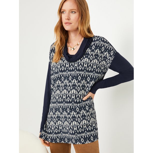 C. Wonder Women's Mixed Media Long Tunic Top