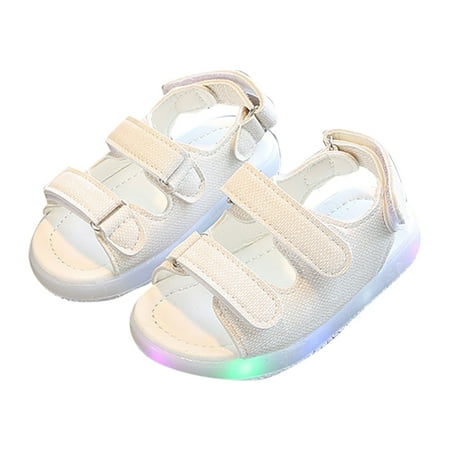 LNMQLPDBS Girls Sandal Dress Shoe for Toddler Little Kid Party School Shoe Baby Sandals LED Luminous Shoes Sneakers Pink Sandals for Kids
