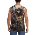 thumbnail image 4 of Pofeuu Bald Eagle Soldier Print Men's Muscle T-Shirt, Sleeveless, Muscle Tank, Classic Muscle Tee Top For Men Casual Sleeveless Muscle T-Shirt Trendy Clothes-Medium, 4 of 7