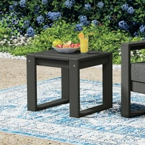 WestinTrends Montara Modern Outdoor HDPE Rectangle Patio Side Table, Gray