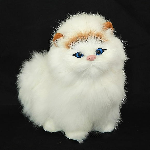 Real Sheep Hair Simulation Cat Plush Toy Electronic Pet Doll With Meow Sound Children S Cute Pet Toy