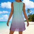 thumbnail image 6 of Gamivast Sun Dress for Women Ombre Gradient Scoop Neck Sleeveless Mini Dress With Pockets Casual Summer Style Boho Beach Outfits Loose Fit Sundress, 6 of 6