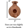 thumbnail image 2 of The Jerusalem Gift Shop Replica Ancient Terra-Cotta Clay Oil Lamp with Handle -Handmade  Biblical Classic, size 4X3X2 Inch, 2 of 8