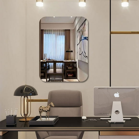 Espejo autoadhesivo acrílico no perforado, espejo de pared suave, espejo de tocador de cuerpo entero para baño