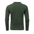 thumbnail image 4 of HBFAGFB Chemises de Travail à Manches Longues pour Hommes Chemise Décontractée à Boutons Col Rond Simple Slim Vert Armée Taille 2TG, 4 of 4