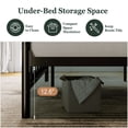 thumbnail image 4 of Amolife Queen Size Metal Platform Bed Frame with Vintage Headboard & 12.6" Under-Bed Storage, Black, 4 of 7