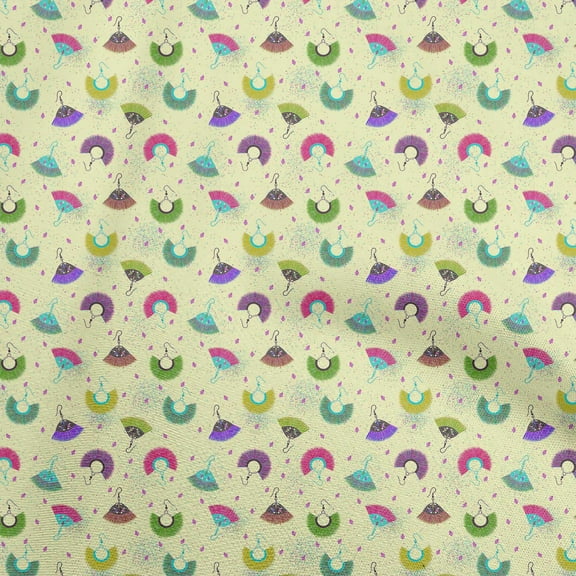 oneOone Polyester Spandex Beige Fabric Kids Safari Print Fabric For Sewing Printed Craft Fabric By The Yard 56 Inch Wide