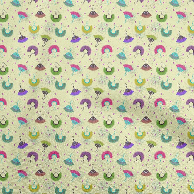 oneOone Tissu en Rayonne Beige pour Enfants, Imprimé Safari, Tissu pour Robe, Tissu Imprimé au Mètre, Largeur 56 Pouces