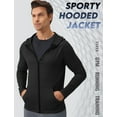 thumbnail image 4 of FEOYA Mens Outdoor Hoodies Full Zip Male Workout Gym Jacket Running Training Shirts Jacket for Athletic Running Fishing Hiking Active XL Black, 4 of 6