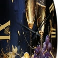 thumbnail image 3 of Designart "Christmas Celebration with Champagne II" Wine & Champagne Oversized Wall Clock, 3 of 5
