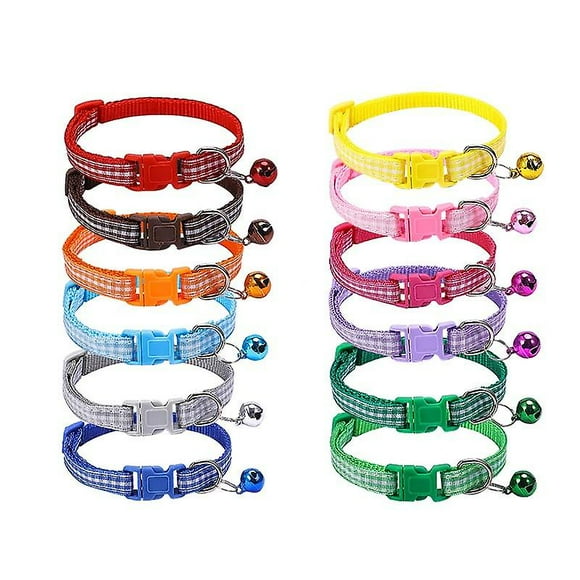 Set of 12 PCS Cat Collars, Adjustable Length, Kitten Collar, Pretty Accessory for Cats and Pets