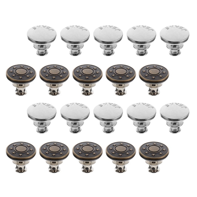 Houderco 20Ud Botones Desmontables Para Ajustables De Aleación Color Plata
