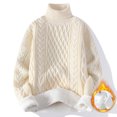 thumbnail image 2 of Womens Oversized Sweaters Cable Knit Crew Turtleneck Neck Long Sleeve Pullover Sweater 2025 Fall Winter Trendy Tops (Beige,Large), 2 of 4